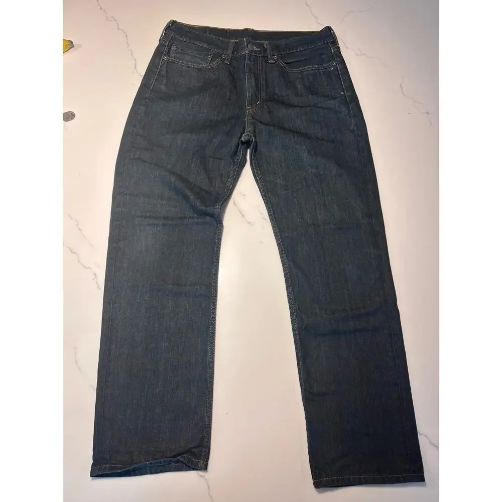 Levi’s 514 Button Fly Jeans 34x 30Blue Denim‎ Pants Ca00342 WPL 423